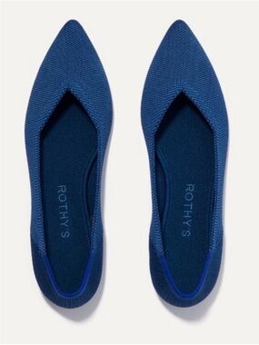 Rothy’s The Point II Blue Pointed Toe Flats Women’s Size 9 Washable Slip-On